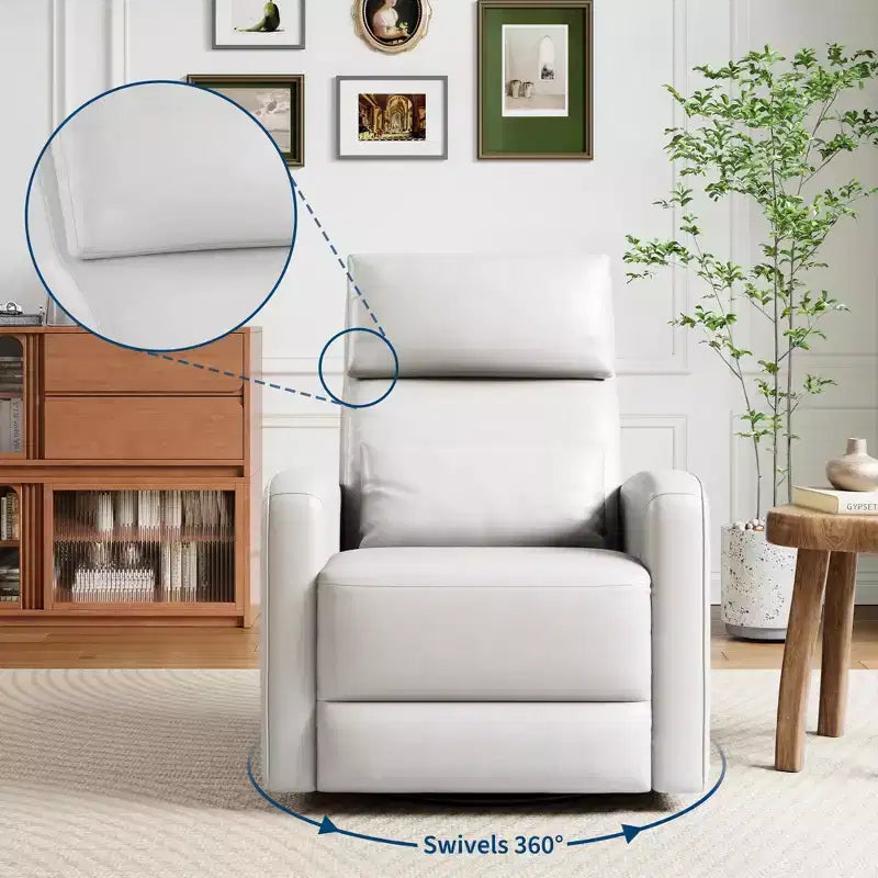 Fauteuil inclinable manuel COZONY avec pivot et bascule, dossier et repose-pieds réglables, fauteuil en similicuir pour le salon