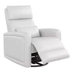 Fauteuil inclinable manuel COZONY avec pivot et bascule, dossier et repose-pieds réglables, fauteuil en similicuir pour le salon