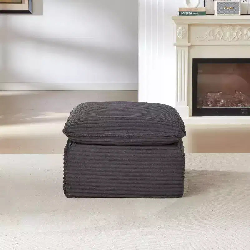 TUYOHW Pouf modulaire moderne en forme de nuage pour canapés modulables, repose-pieds en velours côtelé moelleux avec rembourrage en éponge haute densité