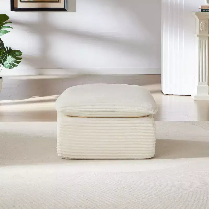 TUYOHW Pouf modulaire moderne en forme de nuage pour canapés modulables, repose-pieds en velours côtelé moelleux avec rembourrage en éponge haute densité