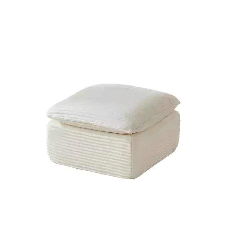TUYOHW Pouf modulaire moderne en forme de nuage pour canapés modulables, repose-pieds en velours côtelé moelleux avec rembourrage en éponge haute densité