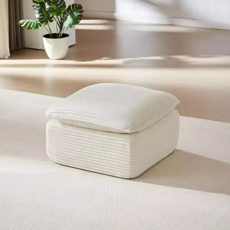 TUYOHW Pouf modulaire moderne en forme de nuage pour canapés modulables, repose-pieds en velours côtelé moelleux avec rembourrage en éponge haute densité