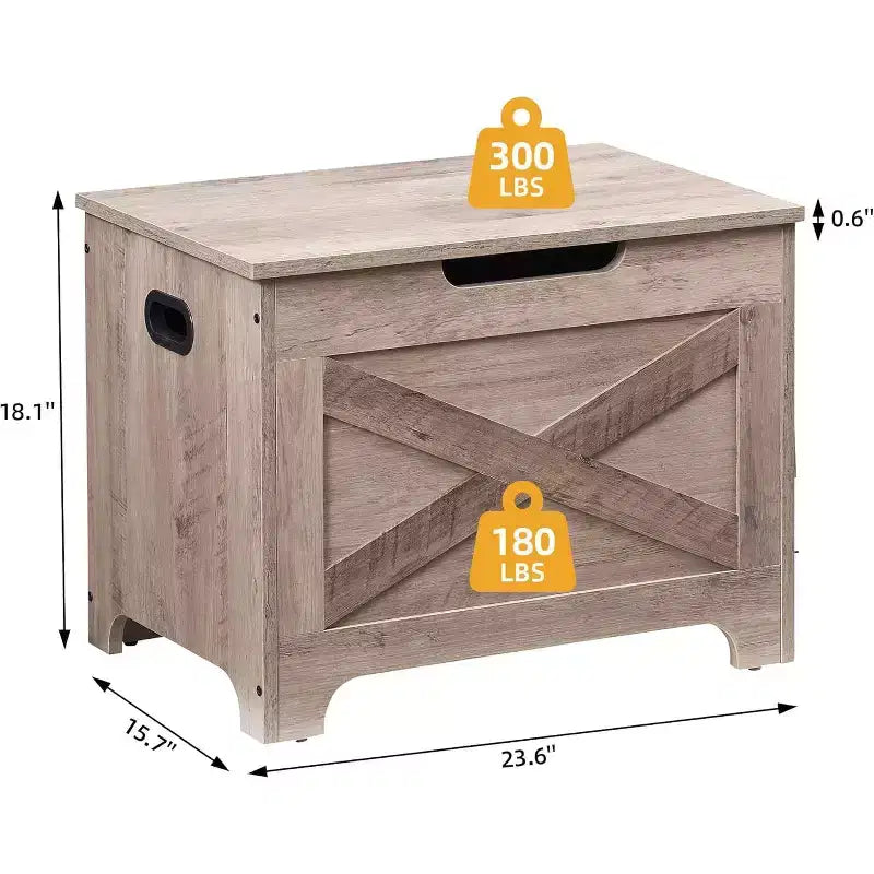 Coffre de rangement, malle de rangement avec couvercle à charnière de sécurité, organisateur style grange, banc d'entrée en bois, grand coffre de rangement pour entrée, chambre.
