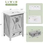Meuble-lavabo 24/30 po avec évier en céramique, meuble-lavabo de salle de bain moderne avec 2 portes et 1 tiroir de rangement, meuble de salle de bain autoportant