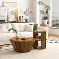 31.5 Inch Farmhouse Octagonal Coffee Table, Rubber Wood Center Table with Modern Design for Living Room and Office