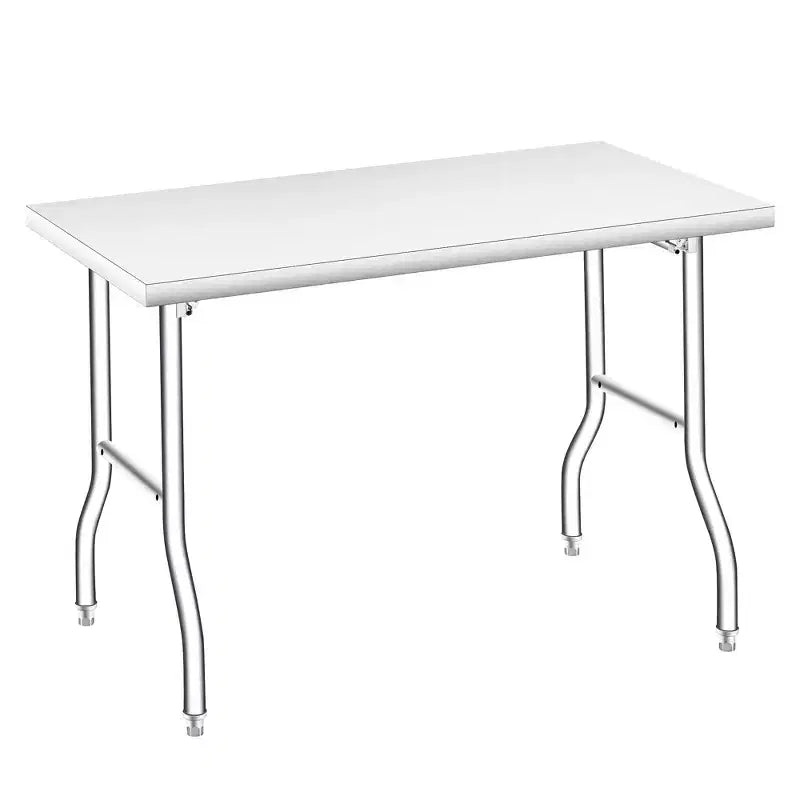 Table pliante en acier inoxydable Acekool, établi de préparation portable robuste, aucun assemblage requis, pour cuisine, buanderie, camping, garage