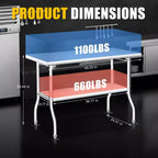 Table pliante en acier inoxydable Acekool, établi de préparation portable robuste, aucun assemblage requis, pour cuisine, buanderie, camping, garage