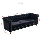 Canapé 84 Chesterfield en velours avec accoudoirs arrondis, canapé moderne de style nuage avec cadre en bois massif pour salon, chambre ou appartement - Panipeachy