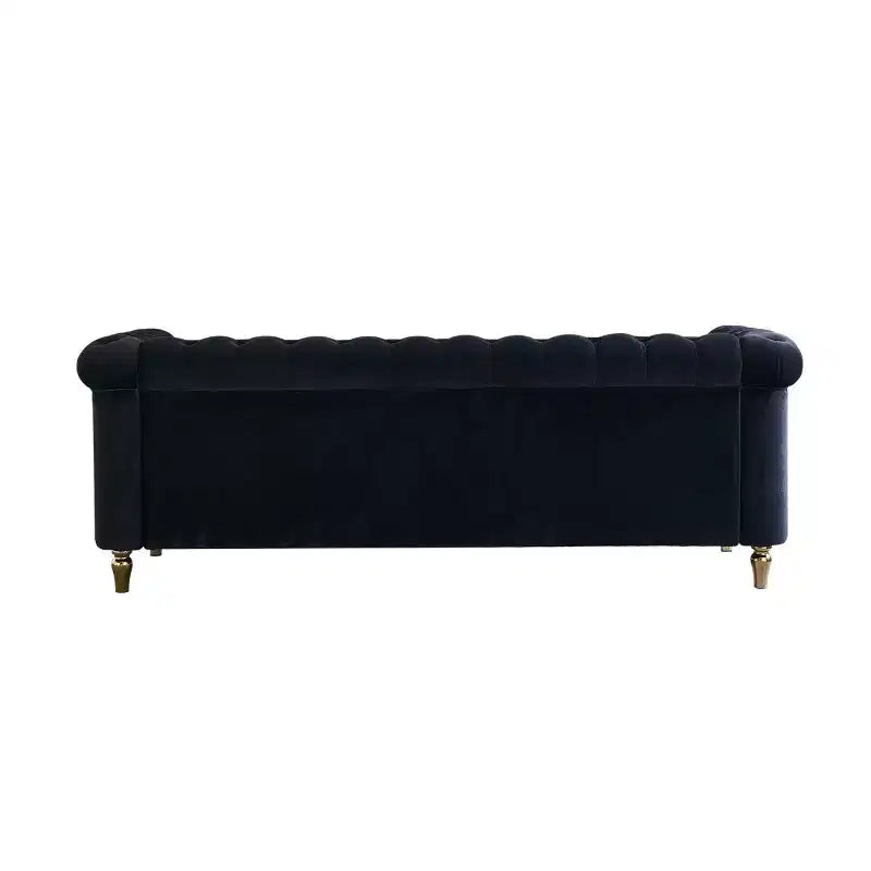 Canapé 84 Chesterfield en velours avec accoudoirs arrondis, canapé moderne de style nuage avec cadre en bois massif pour salon, chambre ou appartement - Panipeachy