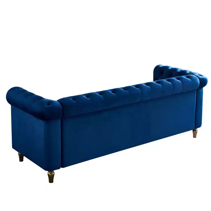 Canapé 84 Chesterfield en velours avec accoudoirs arrondis, canapé moderne de style nuage avec cadre en bois massif pour salon, chambre ou appartement - Panipeachy