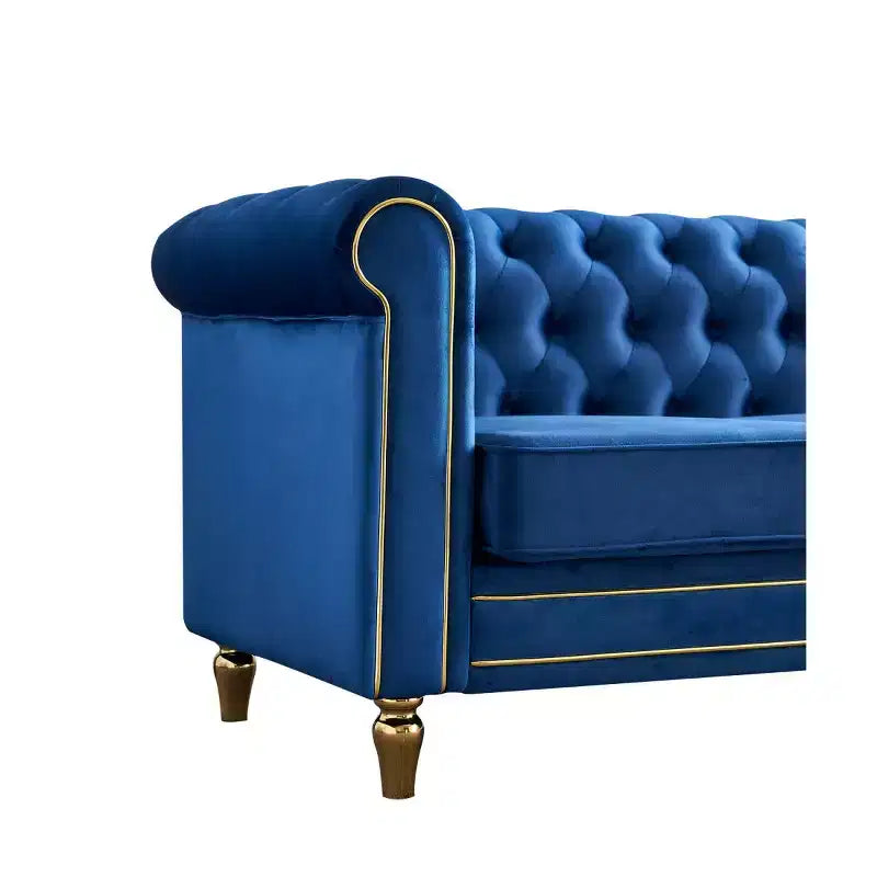 Canapé 84 Chesterfield en velours avec accoudoirs arrondis, canapé moderne de style nuage avec cadre en bois massif pour salon, chambre ou appartement - Panipeachy