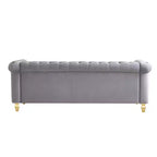 Canapé 84 Chesterfield en velours avec accoudoirs arrondis, canapé moderne de style nuage avec cadre en bois massif pour salon, chambre ou appartement - Panipeachy