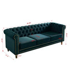 Canapé 84 Chesterfield en velours avec accoudoirs arrondis, canapé moderne de style nuage avec cadre en bois massif pour salon, chambre ou appartement - Panipeachy
