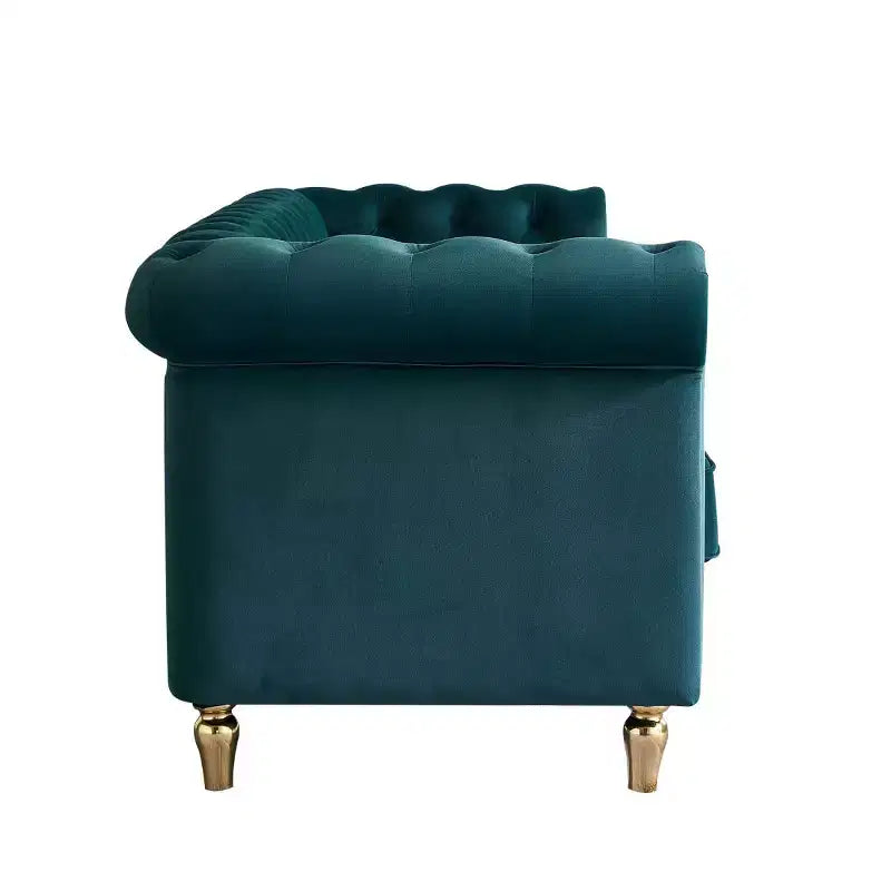 Canapé 84 Chesterfield en velours avec accoudoirs arrondis, canapé moderne de style nuage avec cadre en bois massif pour salon, chambre ou appartement - Panipeachy