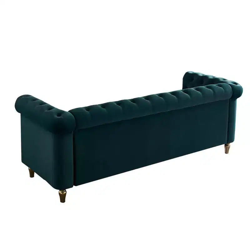 Canapé 84 Chesterfield en velours avec accoudoirs arrondis, canapé moderne de style nuage avec cadre en bois massif pour salon, chambre ou appartement - Panipeachy