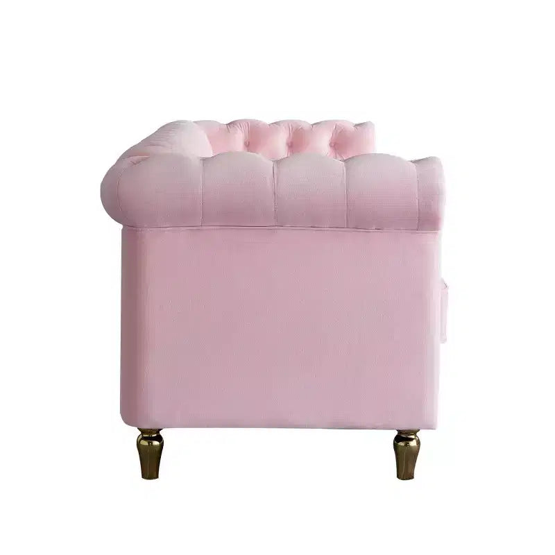 Canapé 84 Chesterfield en velours avec accoudoirs arrondis, canapé moderne de style nuage avec cadre en bois massif pour salon, chambre ou appartement - Panipeachy