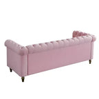 Canapé 84 Chesterfield en velours avec accoudoirs arrondis, canapé moderne de style nuage avec cadre en bois massif pour salon, chambre ou appartement - Panipeachy