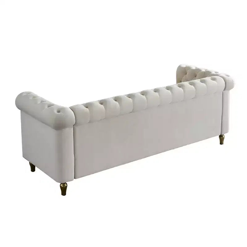 Canapé 84 Chesterfield en velours avec accoudoirs arrondis, canapé moderne de style nuage avec cadre en bois massif pour salon, chambre ou appartement - Panipeachy