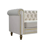 Canapé 84 Chesterfield en velours avec accoudoirs arrondis, canapé moderne de style nuage avec cadre en bois massif pour salon, chambre ou appartement - Panipeachy