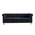 Canapé 84 Chesterfield en velours avec accoudoirs arrondis, canapé moderne de style nuage avec cadre en bois massif pour salon, chambre ou appartement - Panipeachy