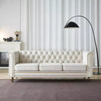84 Chesterfield Velvet Sofa with Rolled Arms, Modern Cloud-Style Sofa with Solid Wood Frame for Living Room, Bedroom, or Apartment-Panipeachy