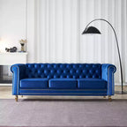 Canapé 84 Chesterfield en velours avec accoudoirs arrondis, canapé moderne de style nuage avec cadre en bois massif pour salon, chambre ou appartement - Panipeachy