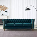 Canapé 84 Chesterfield en velours avec accoudoirs arrondis, canapé moderne de style nuage avec cadre en bois massif pour salon, chambre ou appartement - Panipeachy