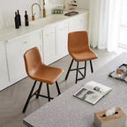 Lot de 2 tabourets de comptoir avec cadre en métal noir robuste, chaises de comptoir pour îlot de cuisine, bar ou restaurant-Panipeachy