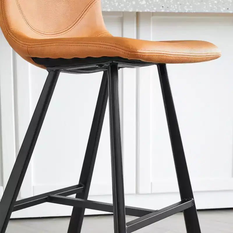 Lot de 2 tabourets de comptoir avec cadre en métal noir robuste, chaises de comptoir pour îlot de cuisine, bar ou restaurant-Panipeachy