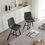Lot de 2 tabourets de comptoir avec cadre en métal noir robuste, chaises de comptoir pour îlot de cuisine, bar ou restaurant-Panipeachy