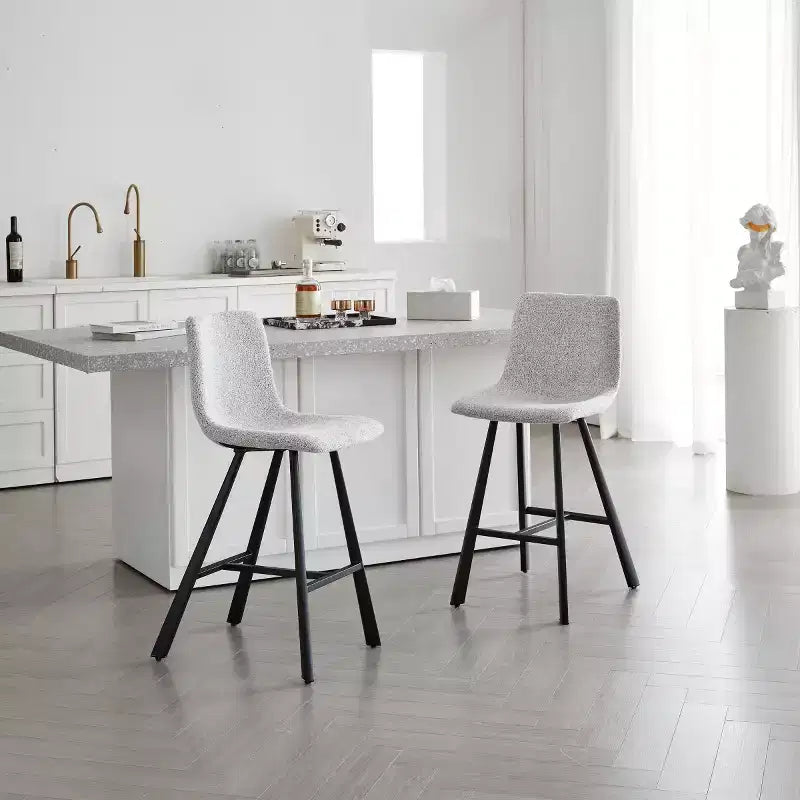 Lot de 2 tabourets de comptoir avec cadre en métal noir robuste, chaises de comptoir pour îlot de cuisine, bar ou restaurant-Panipeachy