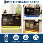 Meuble de Rangement COZONY avec Portes Vitrées, Vitrine Autonome avec Tiroirs pour Salon et Salle à Manger