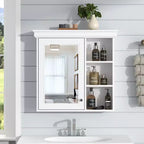 Meuble de salle de bain CASAINC 30'' x 28'' à fixation murale avec miroir et organisateur de rangement