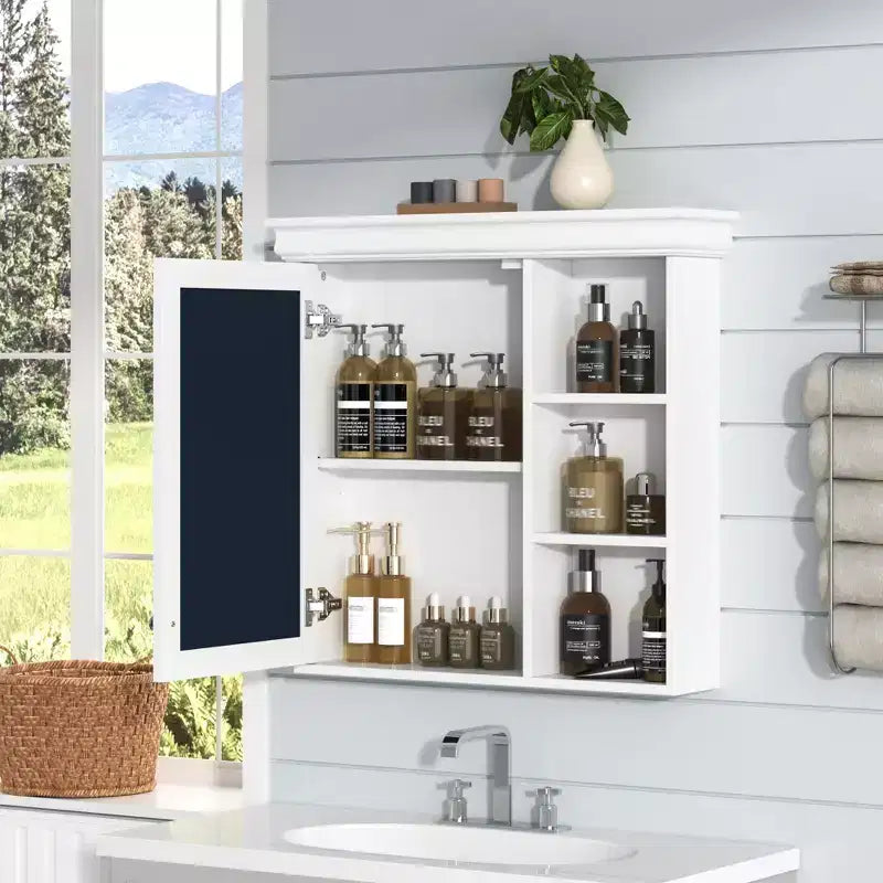 Meuble de salle de bain CASAINC 30'' x 28'' à fixation murale avec miroir et organisateur de rangement