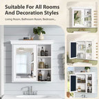 Meuble de salle de bain CASAINC 30'' x 28'' à fixation murale avec miroir et organisateur de rangement