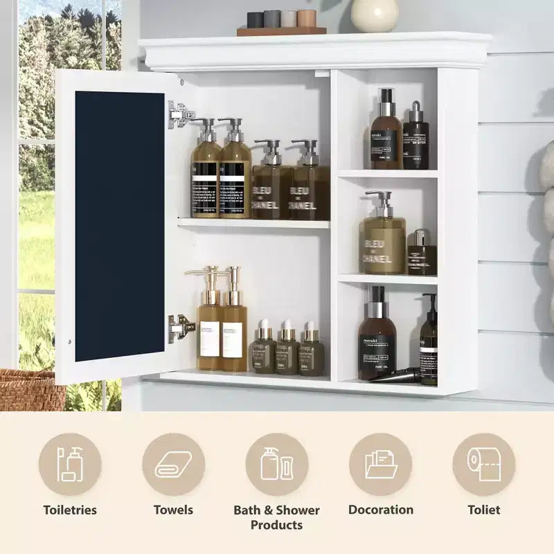 Meuble de salle de bain CASAINC 30'' x 28'' à fixation murale avec miroir et organisateur de rangement
