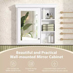Meuble de salle de bain CASAINC 30'' x 28'' à fixation murale avec miroir et organisateur de rangement