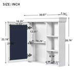Meuble de salle de bain CASAINC 30'' x 28'' à fixation murale avec miroir et organisateur de rangement