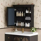 Meuble de salle de bain CASAINC 30'' x 28'' à fixation murale avec miroir et organisateur de rangement