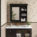 Meuble de salle de bain CASAINC 30'' x 28'' à fixation murale avec miroir et organisateur de rangement