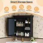 Meuble de salle de bain CASAINC 30'' x 28'' à fixation murale avec miroir et organisateur de rangement