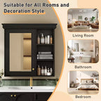 Meuble de salle de bain CASAINC 30'' x 28'' à fixation murale avec miroir et organisateur de rangement