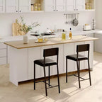 Ensemble table à manger pour 2, table hauteur comptoir avec 2 chaises rembourrées et étagères de rangement, ensemble bistrot table et chaises pour 2