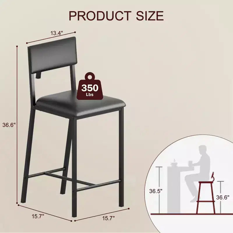 Ensemble table à manger pour 2, table hauteur comptoir avec 2 chaises rembourrées et étagères de rangement, ensemble bistrot table et chaises pour 2