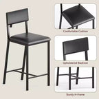 Ensemble table à manger pour 2, table hauteur comptoir avec 2 chaises rembourrées et étagères de rangement, ensemble bistrot table et chaises pour 2