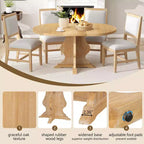 GDFStudio Mandy – Ensemble de salle à manger extensible 5 pièces style ferme avec chaises rembourrées