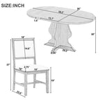 GDFStudio Mandy – Ensemble de salle à manger extensible 5 pièces style ferme avec chaises rembourrées