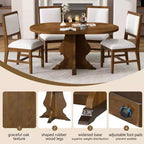 GDFStudio Mandy – Ensemble de salle à manger extensible 5 pièces style ferme avec chaises rembourrées
