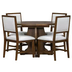 GDFStudio Mandy – Ensemble de salle à manger extensible 5 pièces style ferme avec chaises rembourrées