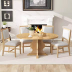 GDFStudio Mandy – Ensemble de salle à manger extensible 5 pièces style ferme avec chaises rembourrées